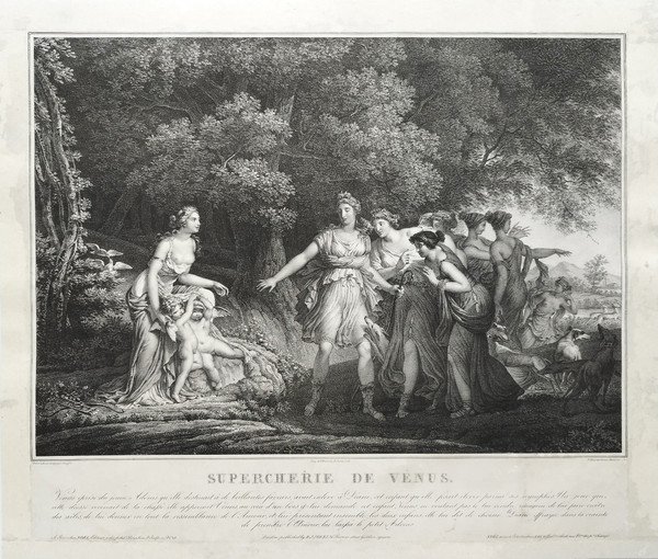 Greek Mythology Deception Of Venus Mythological Lithograph 19th C Old Print