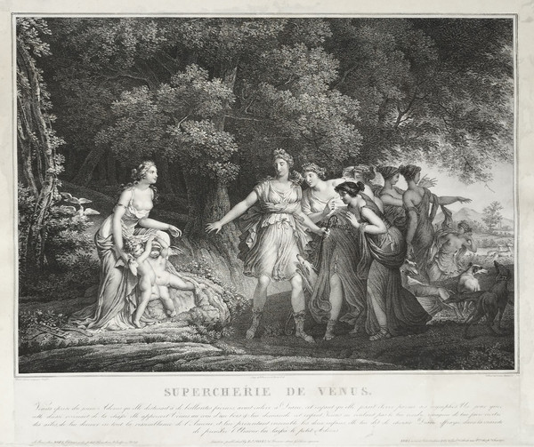 Greek Mythology Deception Of Venus Mythological Lithograph 19th C Old Print