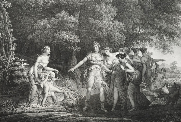 Greek Mythology Deception Of Venus Mythological Lithograph 19th C Old Print