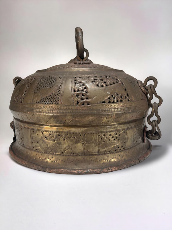 Ancient “Jali Paan dan”, betel box, India.