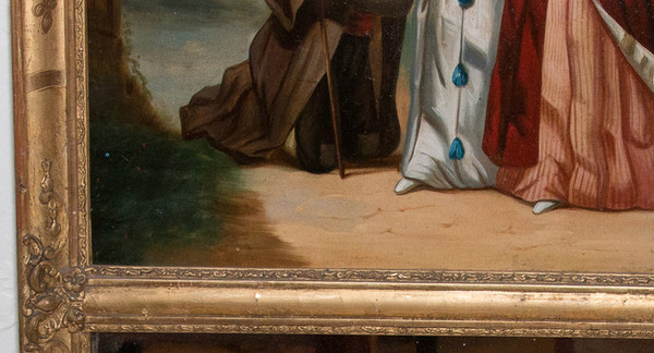 Trumeau In Wood And Golden Stucco, Restoration Period