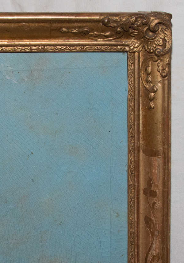 Trumeau In Wood And Golden Stucco, Restoration Period