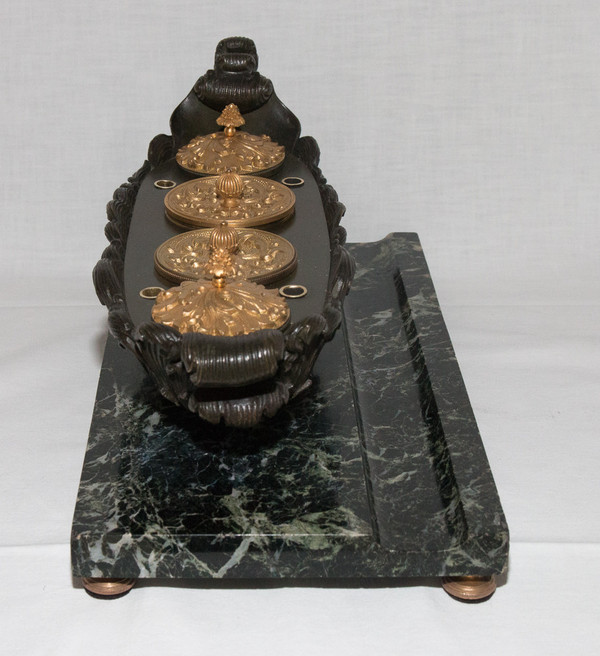 Calamaio In Bronzo Periodo Restauro 1820/1830 Circa