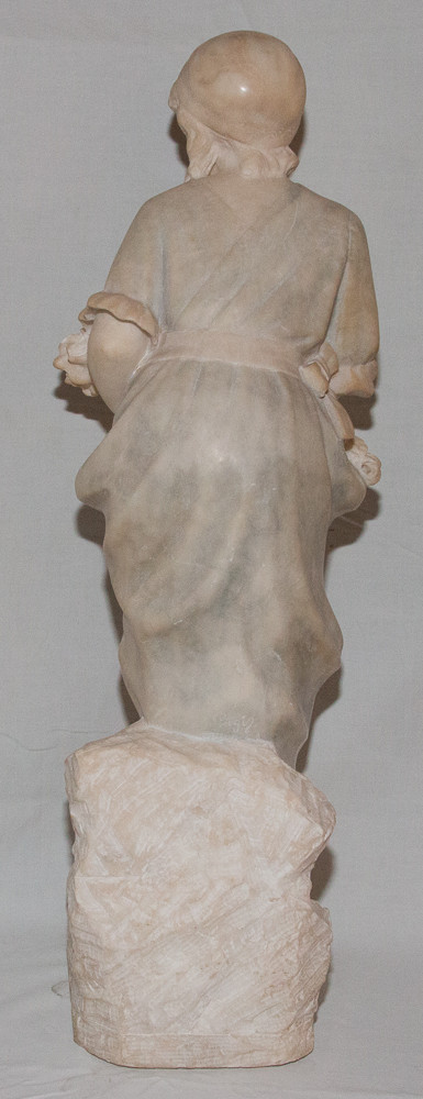 Scultura in alabastro Giovane Pugi, fine del XIX secolo
