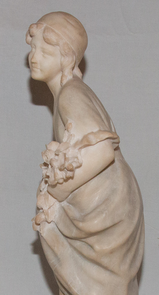 Scultura in alabastro Giovane Pugi, fine del XIX secolo