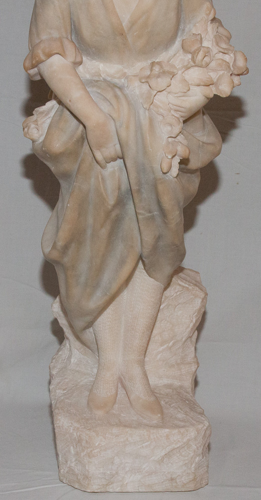 Scultura in alabastro Giovane Pugi, fine del XIX secolo