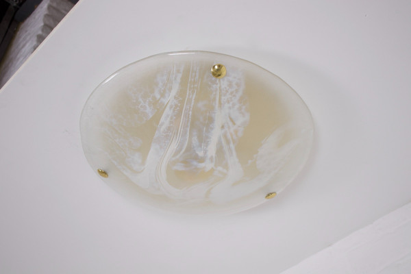 Ceiling light in brass and Murano, 1970’s.
