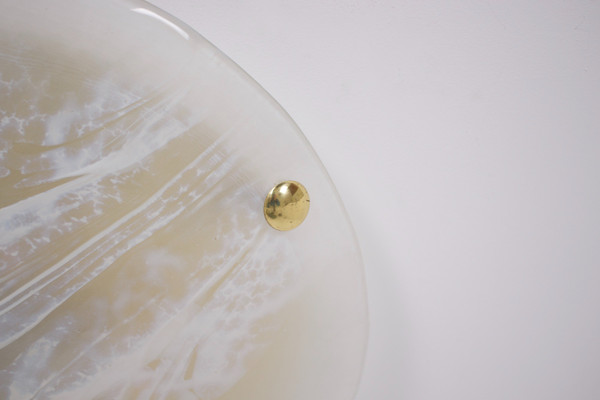 Ceiling light in brass and Murano, 1970’s.