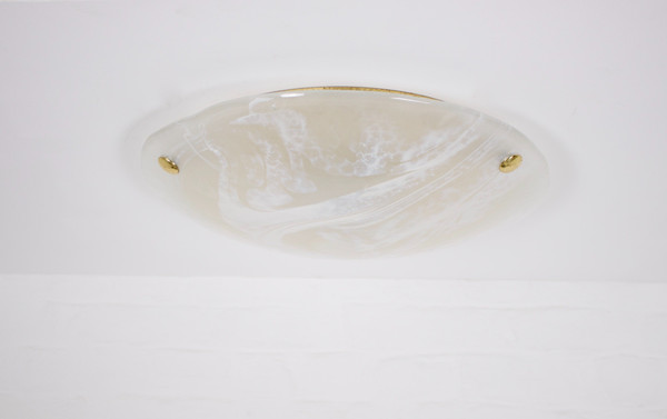 Ceiling light in brass and Murano, 1970’s.