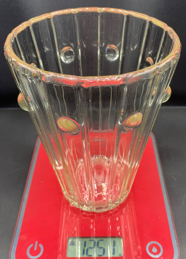 MOLDED GLASS VASE