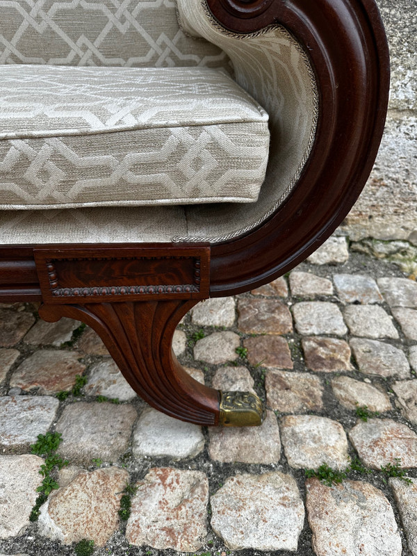 English Mahogany Daybed, 19th Century