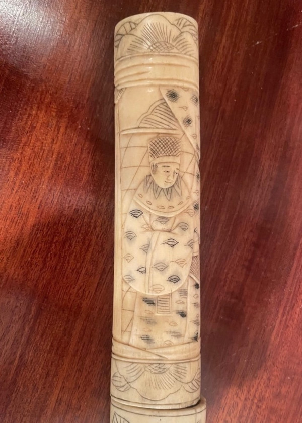Japanese Catana Around 1880 In Bone And Steel