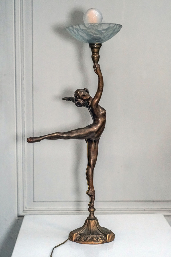 PAIRE LAMPES FEMMES NUES ART DÉCO 