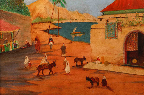 Oil On Canvas Orientalist Framed 20th Century