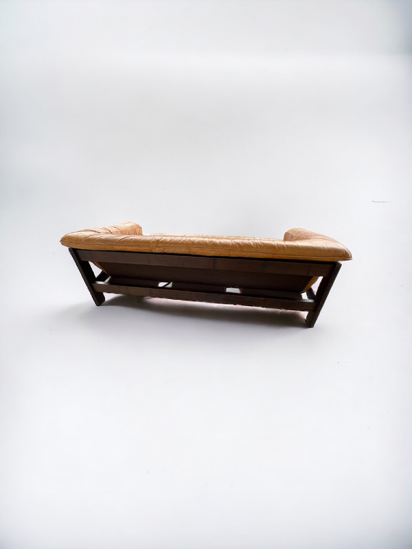 Vintage Scandinavian Leather Sofa Circa 1970