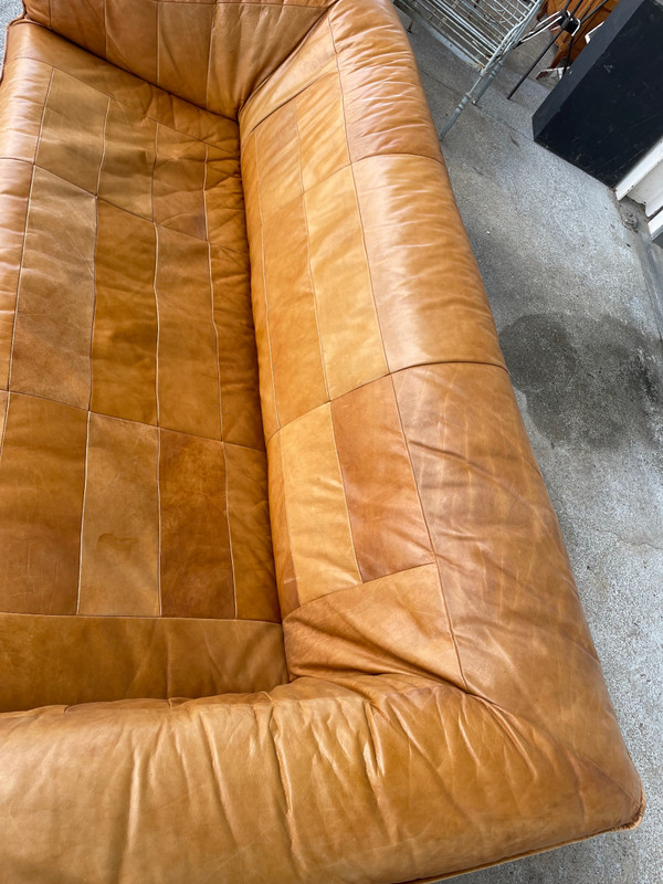 Vintage Scandinavian Leather Sofa Circa 1970