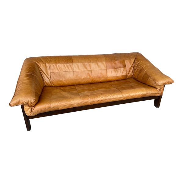 Vintage Scandinavian Leather Sofa Circa 1970