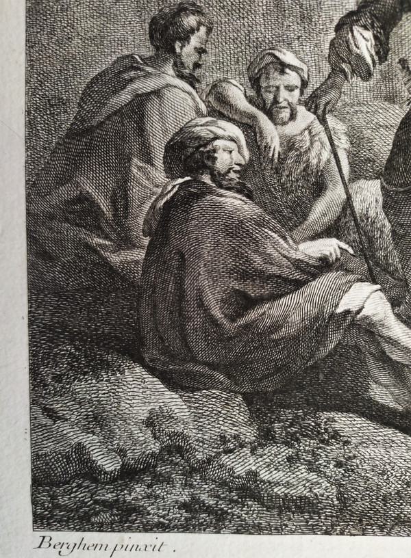 Gravure Par Jacques Philippe Le Bas  l'Après  Dinée  18ème