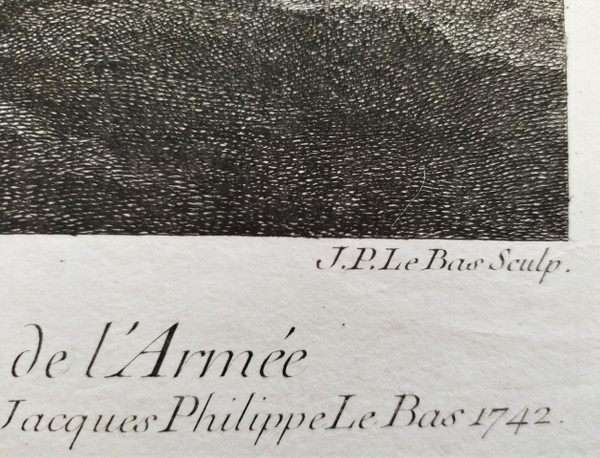 Gravure Par Jacques Philippe Le Bas  l'Après  Dinée  18ème