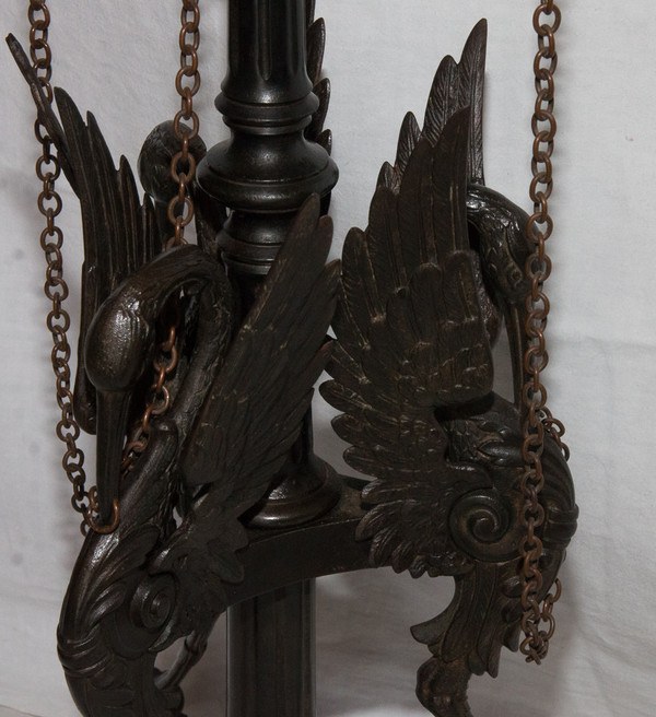 Pedestal Table In Cast Iron And Copper Napoleon III Period