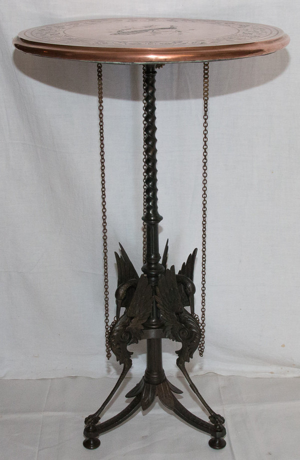 Pedestal Table In Cast Iron And Copper Napoleon III Period