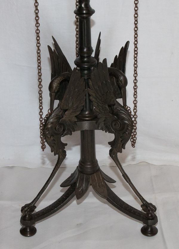 Pedestal Table In Cast Iron And Copper Napoleon III Period