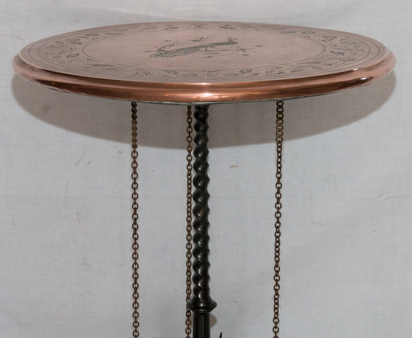Pedestal Table In Cast Iron And Copper Napoleon III Period