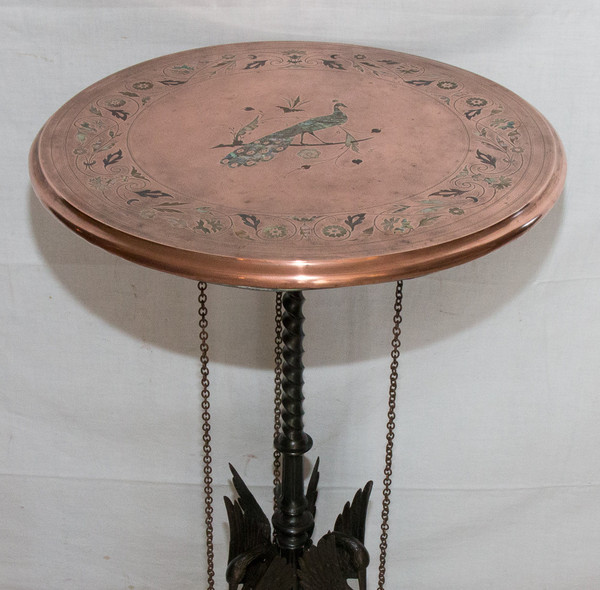 Pedestal Table In Cast Iron And Copper Napoleon III Period