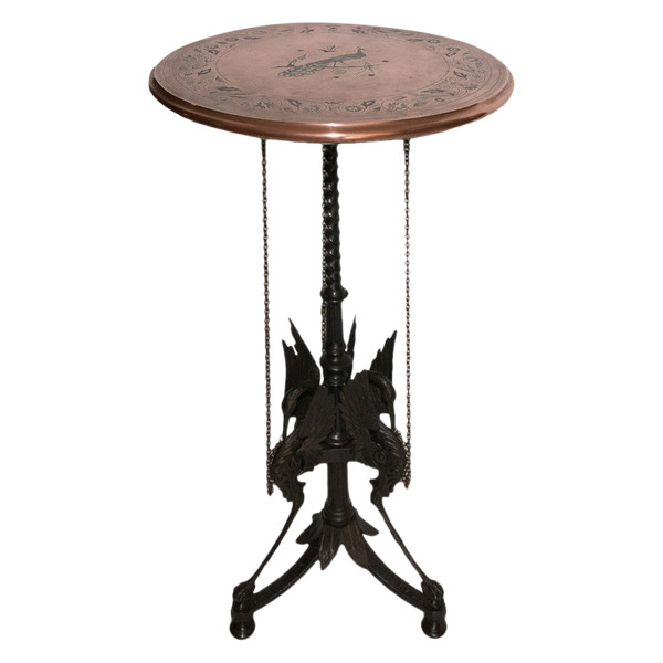 Pedestal Table In Cast Iron And Copper Napoleon III Period
