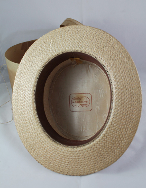 Woven straw boater by Aristide Boucicaut (Au Bon Marché)