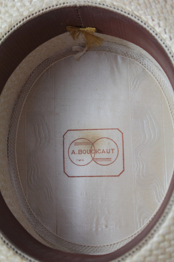Woven straw boater by Aristide Boucicaut (Au Bon Marché)