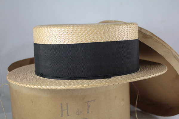 Woven straw boater by Aristide Boucicaut (Au Bon Marché)