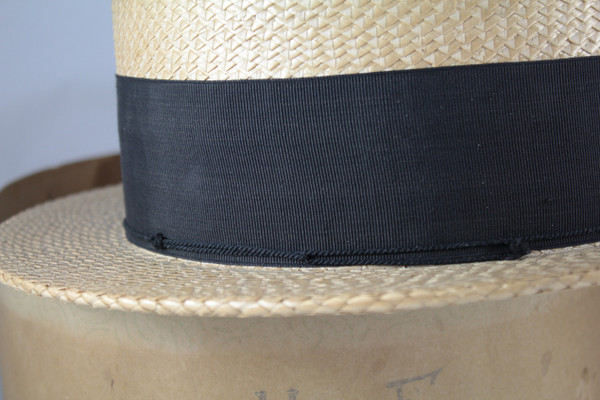 Woven straw boater by Aristide Boucicaut (Au Bon Marché)