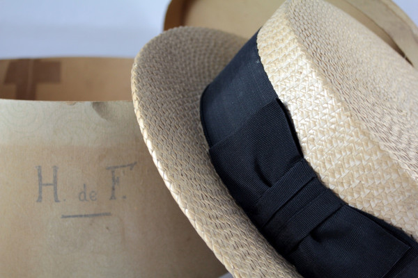 Woven straw boater by Aristide Boucicaut (Au Bon Marché)