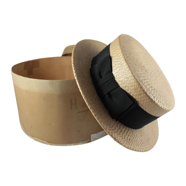 Woven straw boater by Aristide Boucicaut (Au Bon Marché)