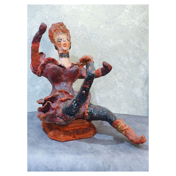 La Goulue Sculpture Ciment Polychrome