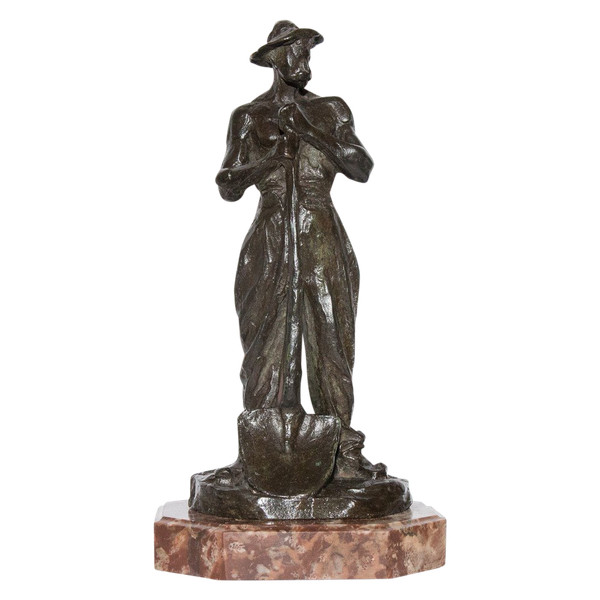 Le Terrassier En Bronze Signed Dalou 1838-1902