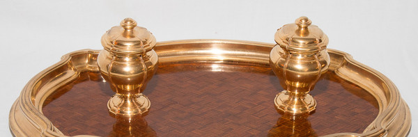 Calamaio in bronzo dorato e palissandro 1890 circa G Keller