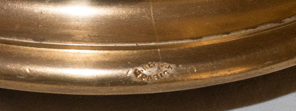 Calamaio in bronzo dorato e palissandro 1890 circa G Keller