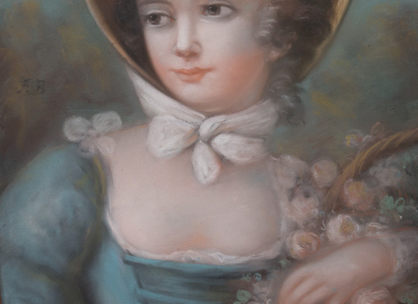 Ritratto di giovane donna, pastello, XIX secolo