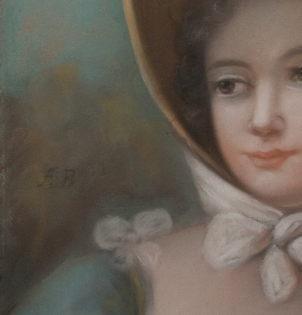 Ritratto di giovane donna, pastello, XIX secolo