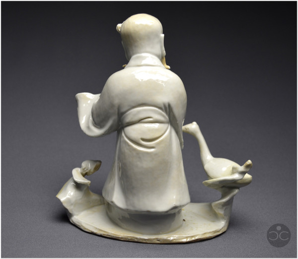 Chine, XVIIIè siècle, Groupe en porcelaine blanc de Chine représentant le dieu taoïste Shoulao