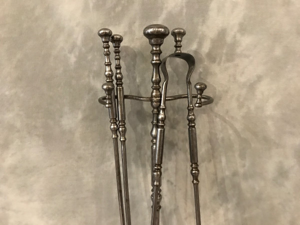Antique 19th century iron fireplace set with 3 pieces
