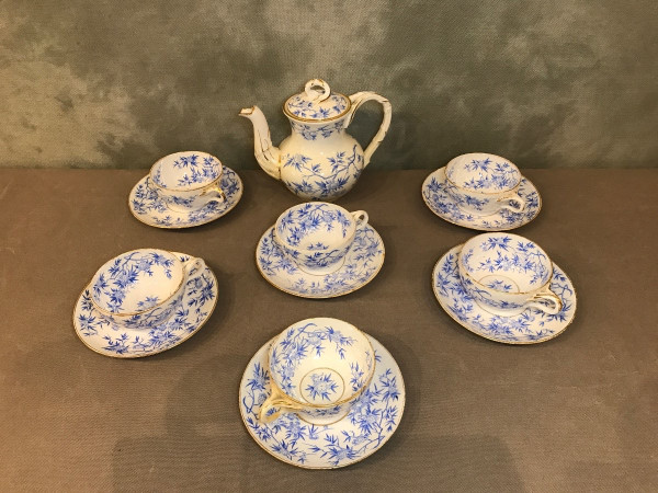 Set di servizi da tè in porcellana di Sarreguemines del XIX secolo