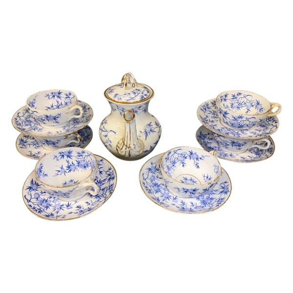 Set di servizi da tè in porcellana di Sarreguemines del XIX secolo