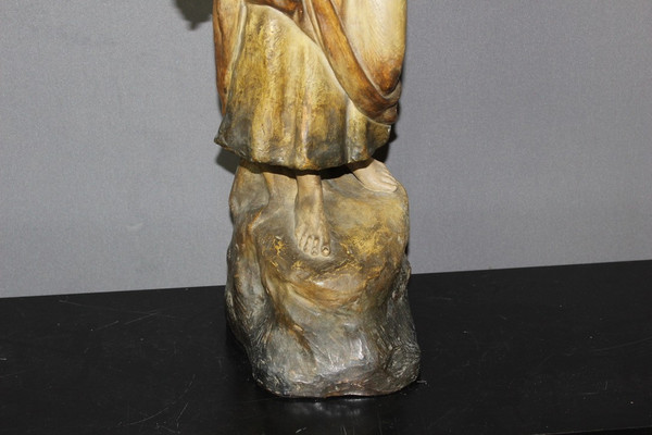 Sculpture En Terre Cuite Polychrome Par Sydan éditée Par Goldscheider