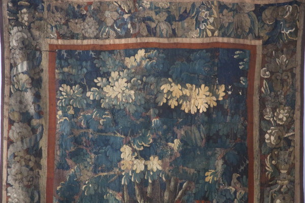 Aubusson tapestry, 18th-century greenery.