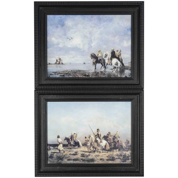 A Pair Of Porcelain Plates With Orientalist Painting XXth Century
