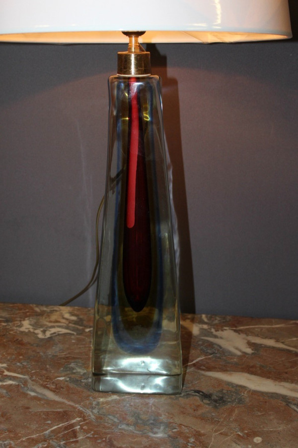Lampe De Table En Cristal Multicouche Vers 1970