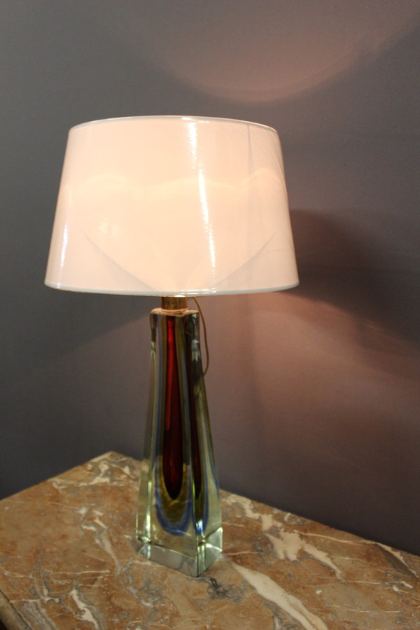 Lampe De Table En Cristal Multicouche Vers 1970